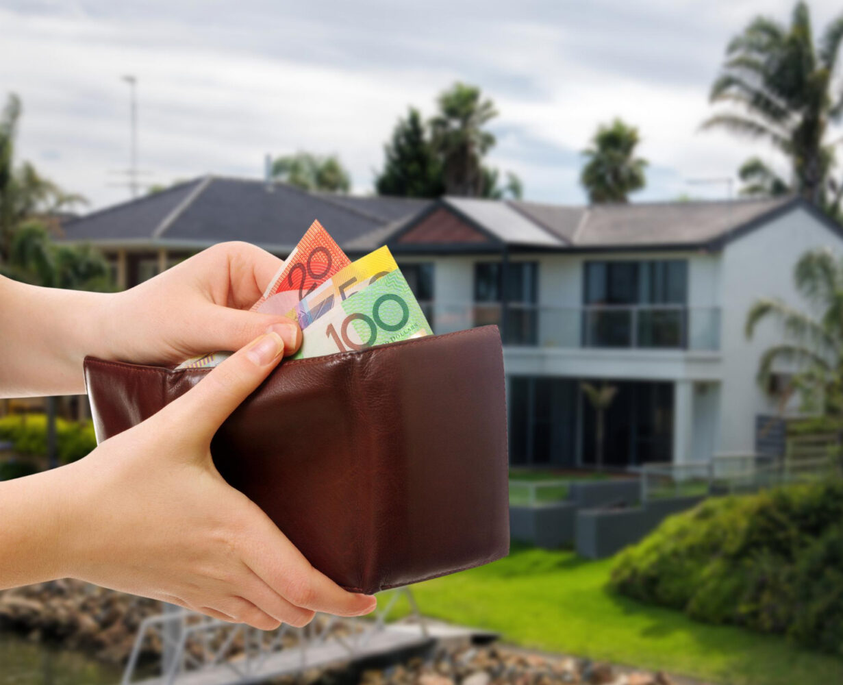 Australian money over houses