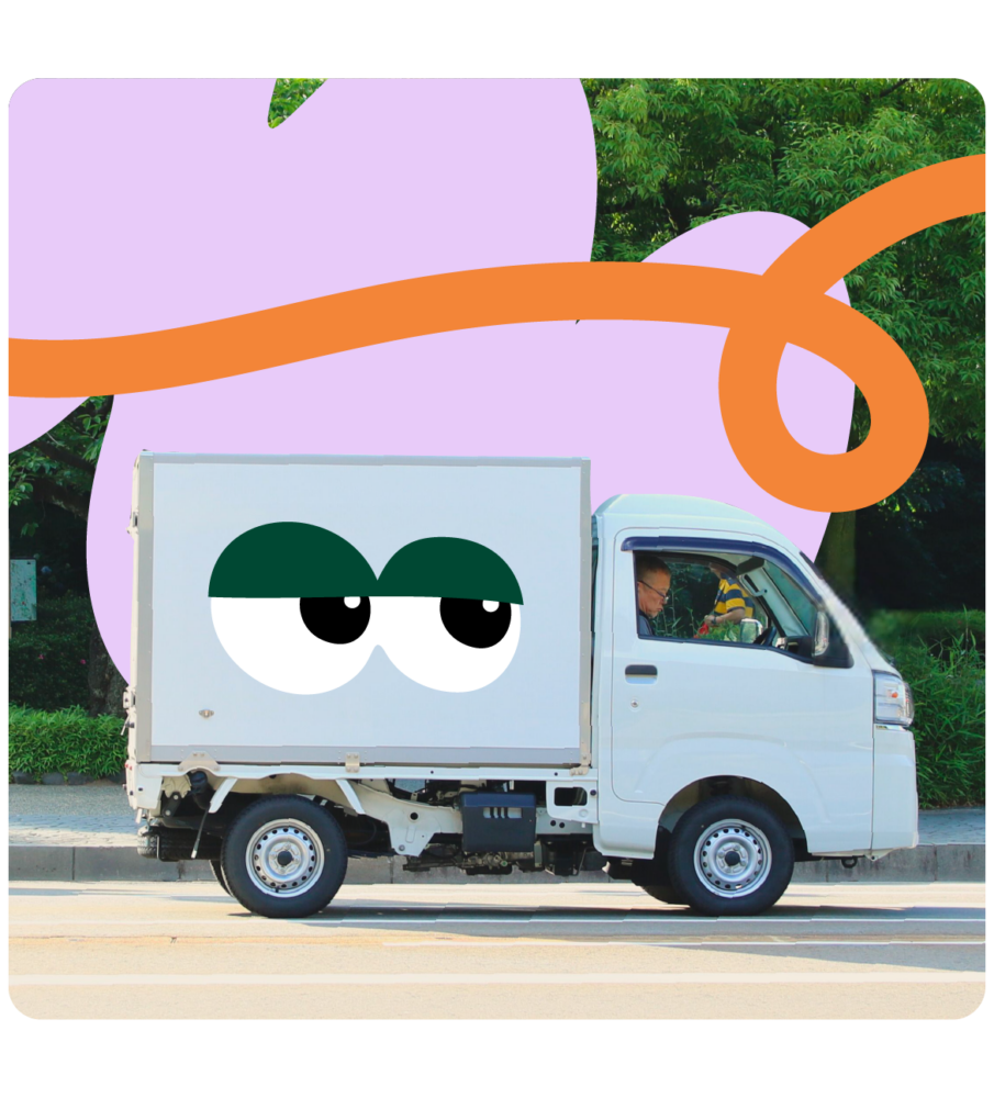 truck with eyes